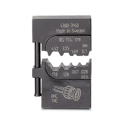 Phoenix Contact Crimping Die; CRIMPFOX-M CX-2/DIE; for coaxial connectors; RG 58; RG59; RG62; RG 71; BNC; TNC